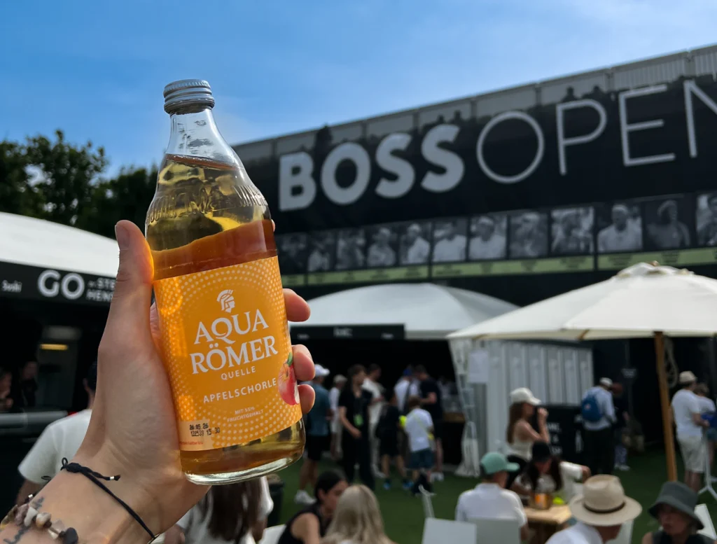 AQUA RÖMER QUELLE Apfelschorle bei den BOSS OPEN in Stuttgart